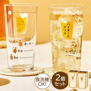 ペアセット ハイボールグラス（目安つき） 2個セット 400ml B-00113-J435 ｜ ウイスキー 水割り 目盛り付き 食洗機対応 日本製｜びーんず生活雑貨デポ