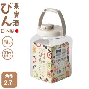 梅酒瓶 プラスチック 角型 2.7L グレージュ...の商品画像