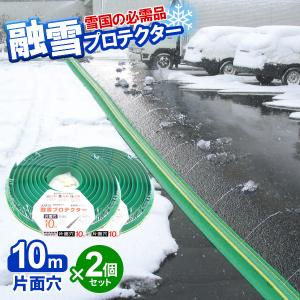 融雪ホース 大研の融雪プロテクター 10m 両面穴 グリーン 2個セット
