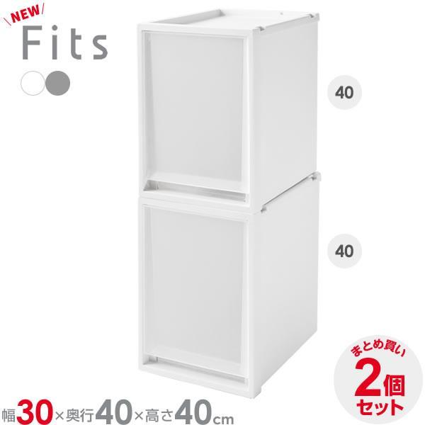 収納ケース Fits フィッツケースマルチ 2個セット 幅30×奥行40×高さ40cm ｜ プラスチ...