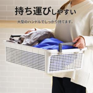 積み重ね 収納バスケット A3 浅型 アイボリ...の詳細画像3