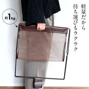 荷物置き レザー調ハンモック型メッシュバスケッ...の詳細画像4