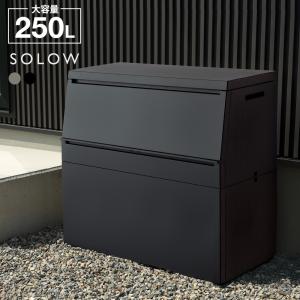 屋外 ゴミ箱 大容量 屋外ストッカー ソロウ 250L ｜ 出し入れ スムーズ ごみ箱 大型 耐候 奥行45cm 45Lゴミ袋4〜5個 ストック