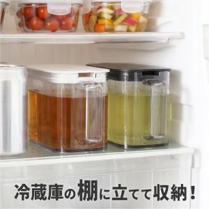 麦茶ポット 棚に収まる 1L ホワイト/ブラッ...の詳細画像1