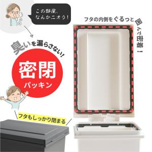 密閉 防臭 ペダル ゴミ箱 45L ホワイト/...の詳細画像3