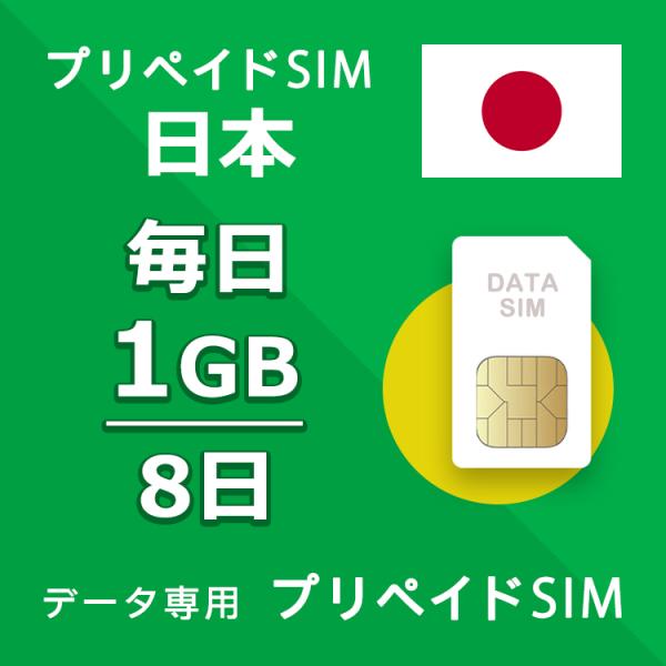 プリペイドSIM 毎日1GB 8日 simカード 格安SIM SIMプリー 日本 国内 データ専用 ...