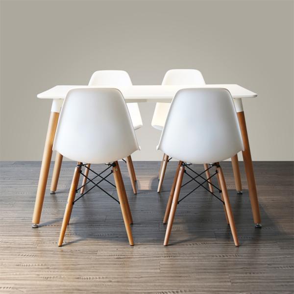 ダイニングテーブルセット 5点セット 4人掛け  長方形 テーブル  110cm　イームズチェア 4...
