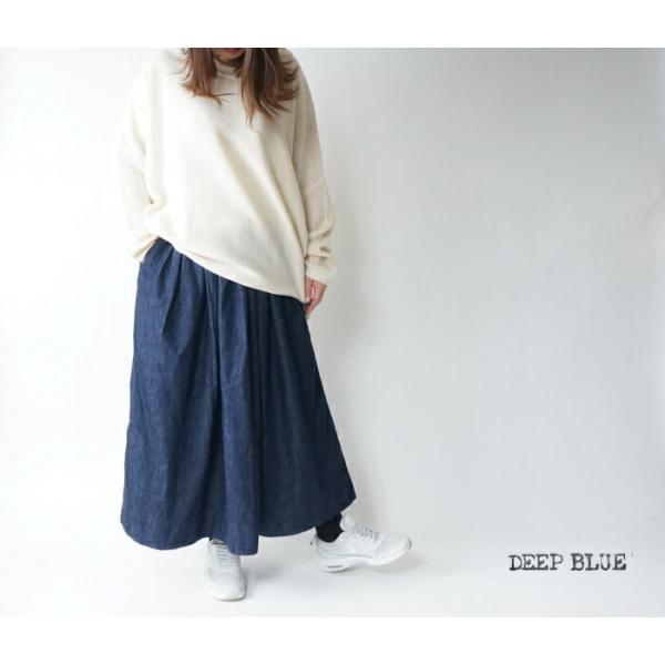 DEEP BLUE/ディープブルー72845　デニム ギャザースカート ワンウォッシュ 岡山児島製　...