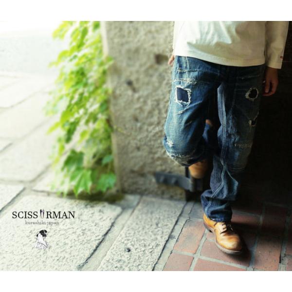 SCISSORMAN1003 KURASHIKI JEANS ソリッドタイプ 刺子切替 リアルユーズ...