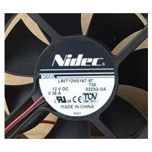 中古　Nidec L80T12NS1A7-57 8025 12V 0.38A 8CM　ファン
