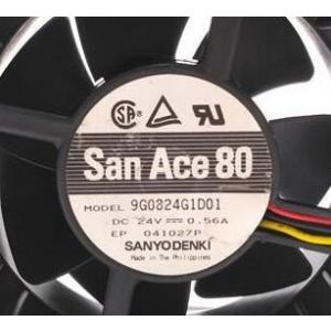 中古　San Ace 80 9G0824G1D01 24V 0.56A 8cm 8038 3線 ファ...