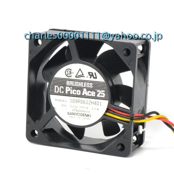 新品 SANYO 109R0612H401 6025 DC12V 0.11A 冷却ファン