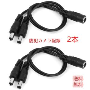 送料無料 変換ケーブル 変換プラグ DC電源 2分岐ケーブル 外径5.5mm 内径2.1mm 防犯カメラ 配線 2本 ノーブランド｜yiyi