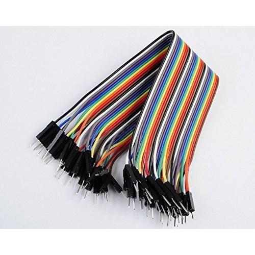 送料無料 ジャンパー ワイヤー ブレッドボード 用 オス オス 20cm 40本束