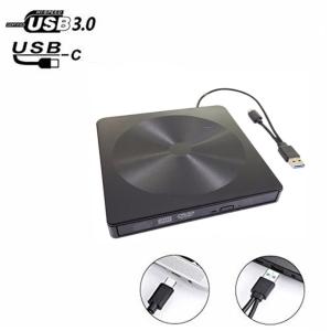 USB3.0/Type-C 2ポート 外付けDVDドライブ CD/DVDプレーヤー
