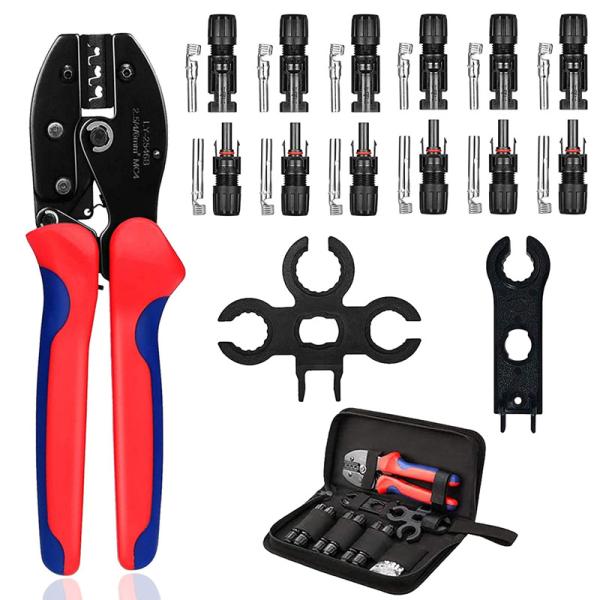 送料無料　MC4 コネクタ 圧着工具セット MC4用圧着ペンチ ソーラー用コネクタ ソーラーパネル接...