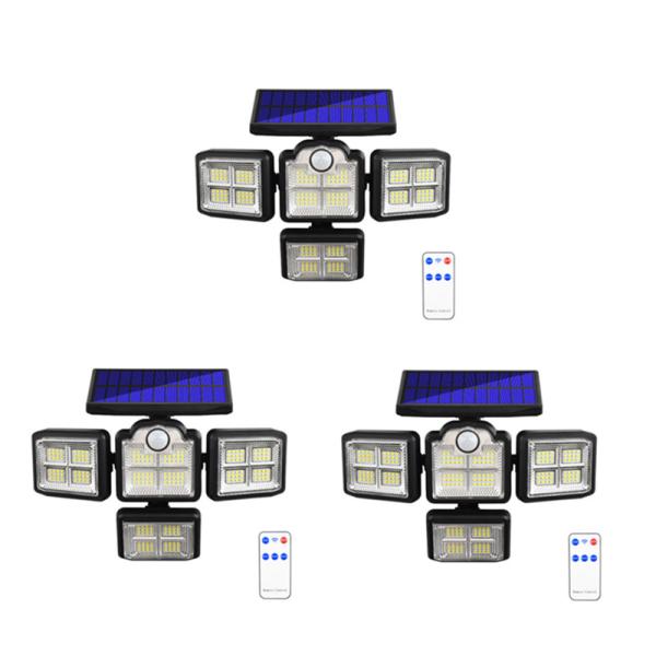 送料無料 屋外センサーライトソーラーライト 分離型【198LED/4灯式/2500ルーメン/5M延長...