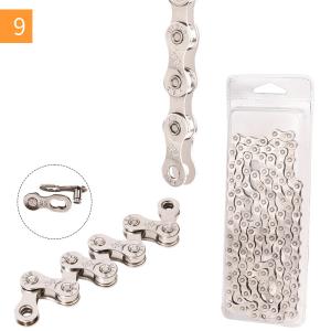 送料無料 自転車チェーン 9スピード 変速 自転車用チェーン 1/2x11/128 インチ116リンク 可変速チェーン