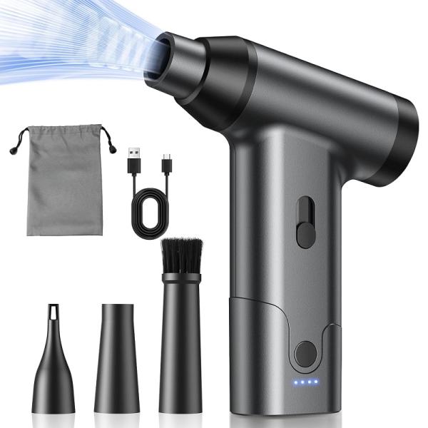 エアダスター エアーブローガン ブロワー 超強力高速回転 無段階風量調整 USB-C充電式 215g...