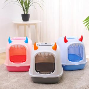 猫トイレ 清潔 固まる猫砂 可愛い スコップ付き ネコのトイレ トイレ本体 ペットトイレ 抗菌  ベーシック ブラウン トイレタリー キャットトイレ ペット用品