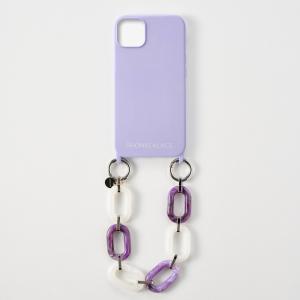 PHONECKLACE バンドチェーンストラップ付きシリコン ケース for iPhone 13 ラベンダー