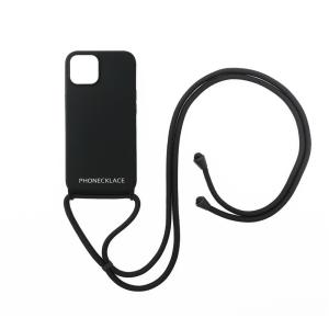 PHONECKLACE  ロープネックストラップ付きシリコン ケース For iPhone 13 ブラック｜yjcardstore