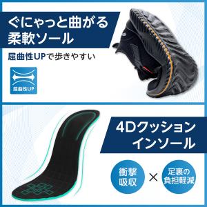 安全靴 スニーカー 軽量 作業靴 黒 かっこい...の詳細画像3