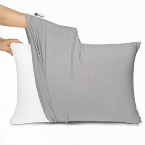 枕カバー のびのび枕カバー まくらカバー 綿 Tシャツ素材 グレー よく伸びる 封筒式 35×50 55 35 小さめ 無地 柔らかい さらさら