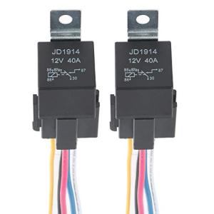 GTIWUNGリレー 5極 DC12V 40A ヒューズ On/Off SPDTリレーソケットプラグ