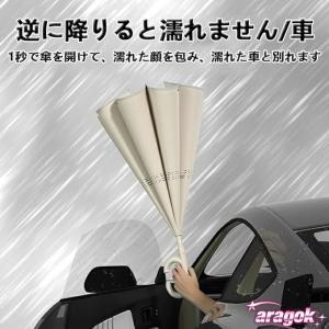晴雨兼用傘 逆さ傘 逆さになる傘 自動開閉 ワ...の詳細画像2
