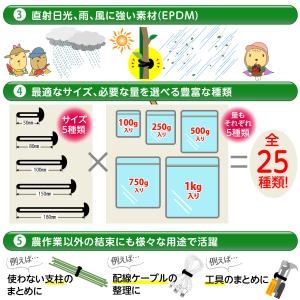 誘引クリップ 支柱結束 誘引 ひも 楽らくアン...の詳細画像2
