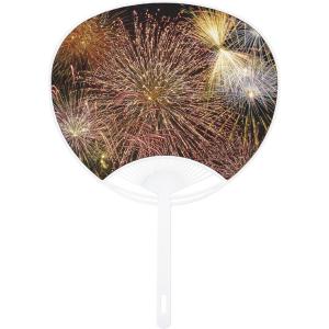 ポリ平Gタイプうちわ（団扇） 花火 販促 PR広告 ノベルティ ばらまき