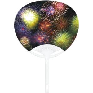 ジュニアタイプうちわ（団扇） 花火 まとめ買い 販促 ノベルティ PR広告 ばらまき