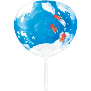 ジュニアタイプうちわ（団扇） 水面金魚 まとめ買い 販促 ノベルティ PR広告 ばらまき