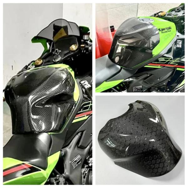 【並行輸入品】100% カーボンバイクガス燃料油タンクカバープロテクターガードカワサキ ZX4R Z...