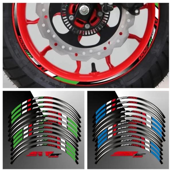 【並行輸入品】反射バイクリムホイールハブステッカーデカールアクセサリー防水アプリリア SRGT200...