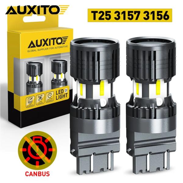【並行輸入品】AUXITO 2個入り キャンバス内蔵 3157 3156 LEDシグナルライト P2...