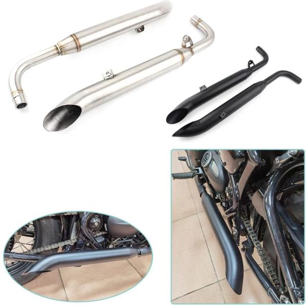 【並行輸入品】バイク部品 ブラック エキゾーストマフラー 304ステンレス エキゾーストシステム ト...