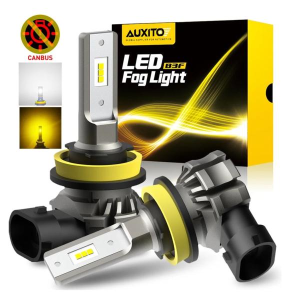 【並行輸入品】AUXITO-LEDイエローフォグライト 車 運転ランプ canbus エラーし dr...