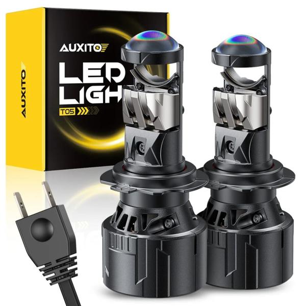 【並行輸入品】AUXITO 2個 ミニH7 LEDヘッドライトランプ H4 LEDプロジェクターレン...