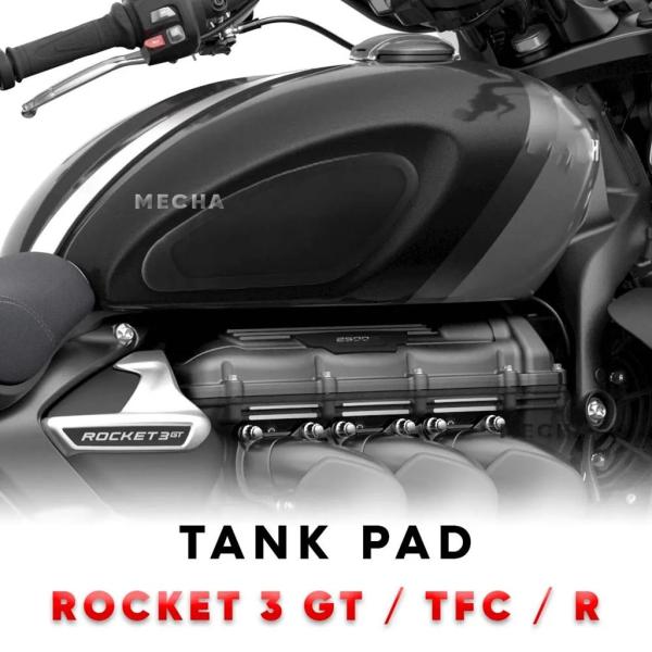 【並行輸入品】バイクタンクパッドステッカーロケット3 gt r tfc Rocket3黒ゴム燃料タン...