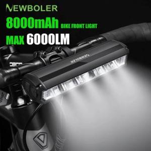 【並行輸入品】 NEWBOLER 自転車ライトフロント 6000ルーメン自転車ライト 8000mAh 防水懐中電灯 USB 充電 MTB ロードサイクリングランプアクセサリー