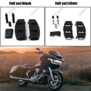 【並行輸入品】 バイクスイッチバック フットボード 黒 銀 ハーレー ツーリング ロードグライド f...