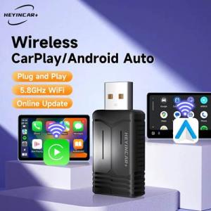 【並行輸入品】 HEYincar-ワイヤレスカープレイボックス アダプター2in 1 Android...