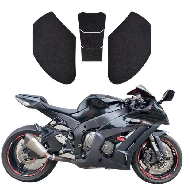 【並行輸入品】ZX10R ZX-10R 2011-2016 バイクタンクパッドプロテクター革フロステ...