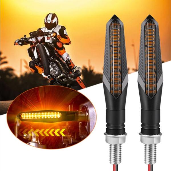 【並行輸入品】2 個 12 LED 流れるバイクウィンカーライト曲げ可能点滅バイクインジケーターブリ...