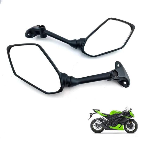 【並行輸入品】バイク用ブラックバックミラー カワサキニンジャzx6r zx636 2009-2023...