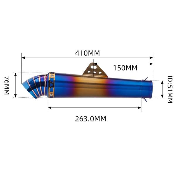 【並行輸入品】汎用51mmバイクマフラーパイプ s1000r mt09 zx4r z900 mt07...