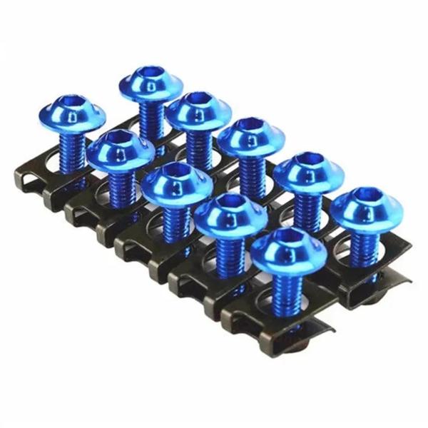 【並行輸入品】BLUE 6MM FAIRING BODY WORK BOLT KIT SCREW S...