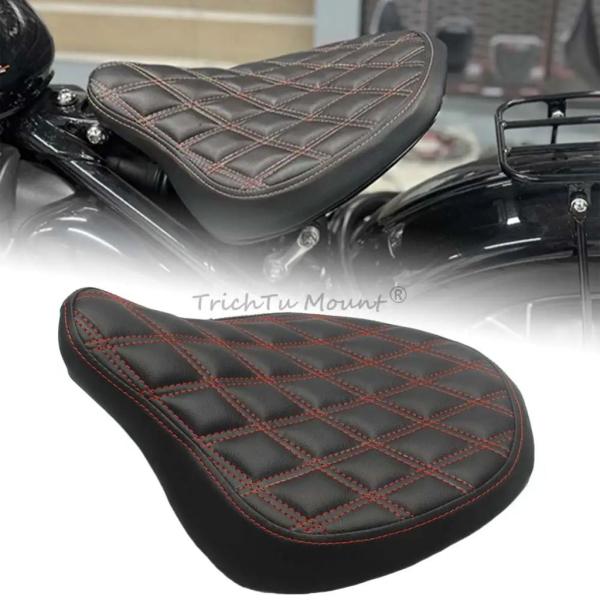 【並行輸入品】バイク1個フロントドライバーソロシートビンテージ厚みシートカバークッションブラックレッ...
